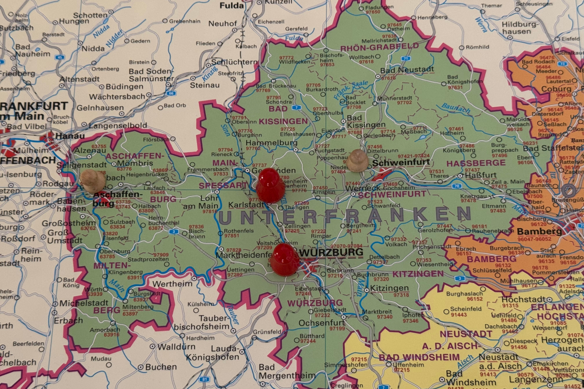 Karte von Unterfranken