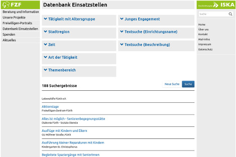 Screenshot der Website