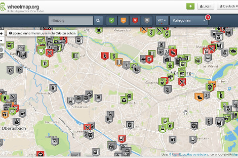 Screenshot der wheelmap